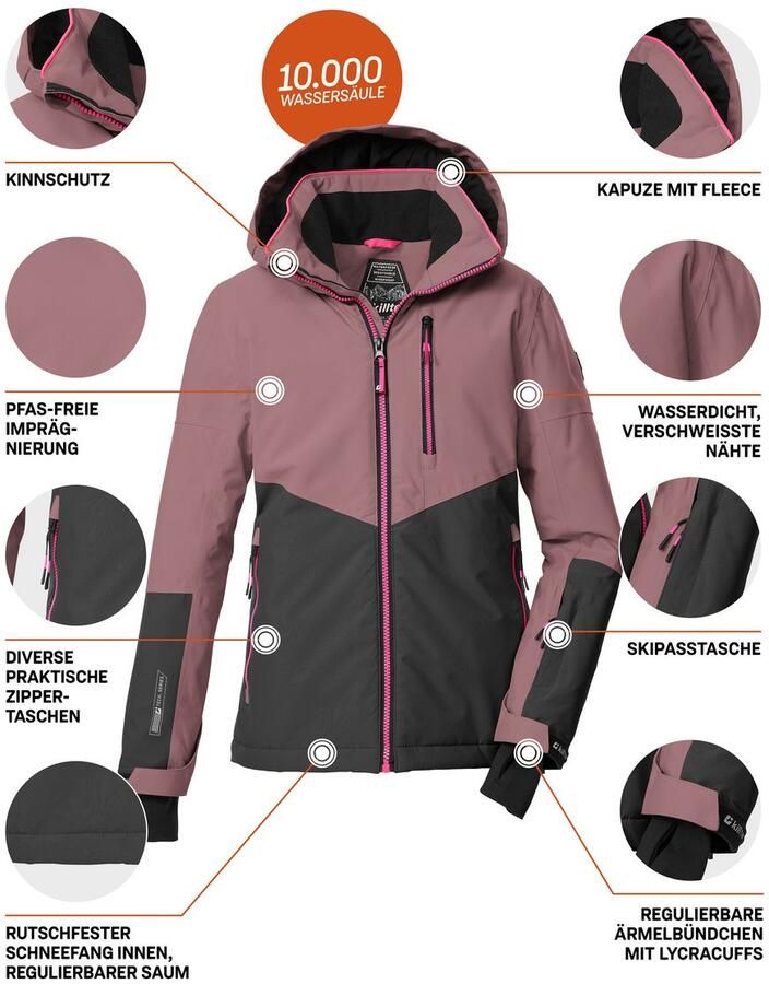 Killtec Ski-jack KSW 207 GRLS SKI JCKT Waterdichte ade de kinderjas met reflecterende details