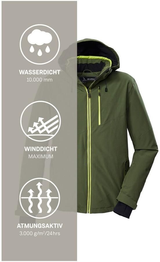 Killtec Ski-jack KSW 24 MN SKI JCKT Ade de water- u. winddichte functionele jas afneembare capuchon - Foto 5