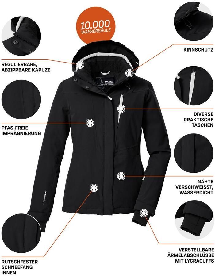 Killtec Ski-jack KSW 25 WMN SKI JCKT Ade de waterdichte skijas met afneembare capuchon - Foto 2