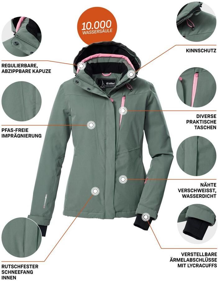 Killtec Ski-jack KSW 25 WMN SKI JCKT Ade de waterdichte skijas met afneembare capuchon - Foto 2