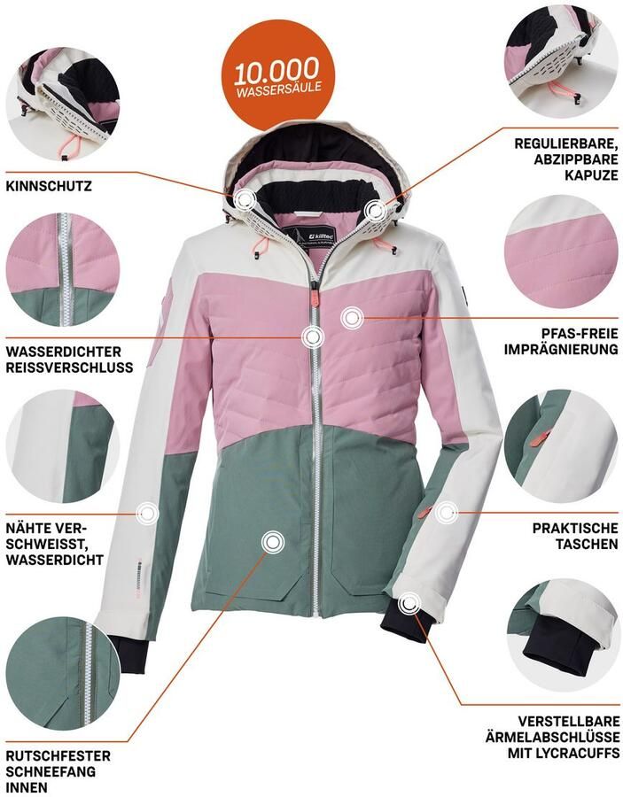 Killtec Ski-jack KSW 30 WMN SKI JCKT Dames Skijas: waterdicht ademend Colourblock-design - Foto 2