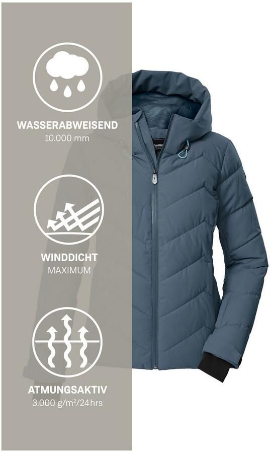 Killtec Ski-jack KSW 31 WMN SKI QLTD JCKT Winddichte waterafstotende ski jas met donslook en sneeuwvanger - Foto 5