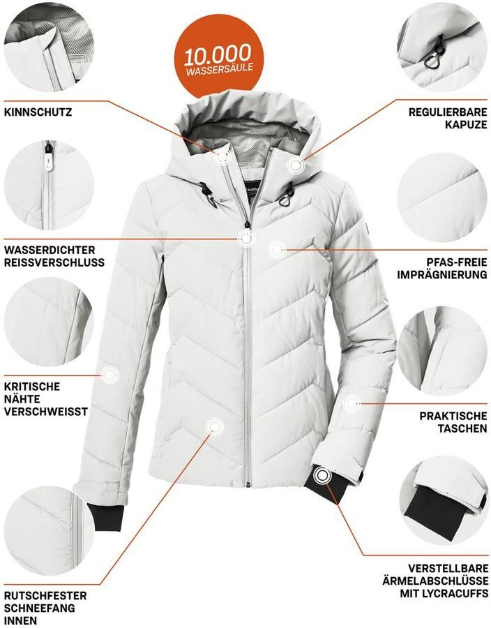 Killtec Ski-jack KSW 31 WMN SKI QLTD JCKT Winddichte waterafstotende ski jas met donslook en sneeuwvanger