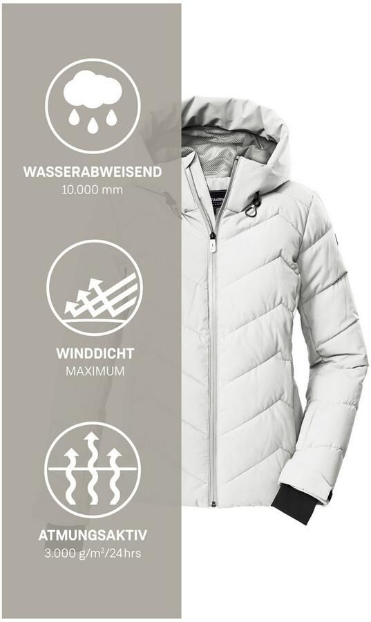 Killtec Ski-jack KSW 31 WMN SKI QLTD JCKT Winddichte waterafstotende ski jas met donslook en sneeuwvanger - Foto 5