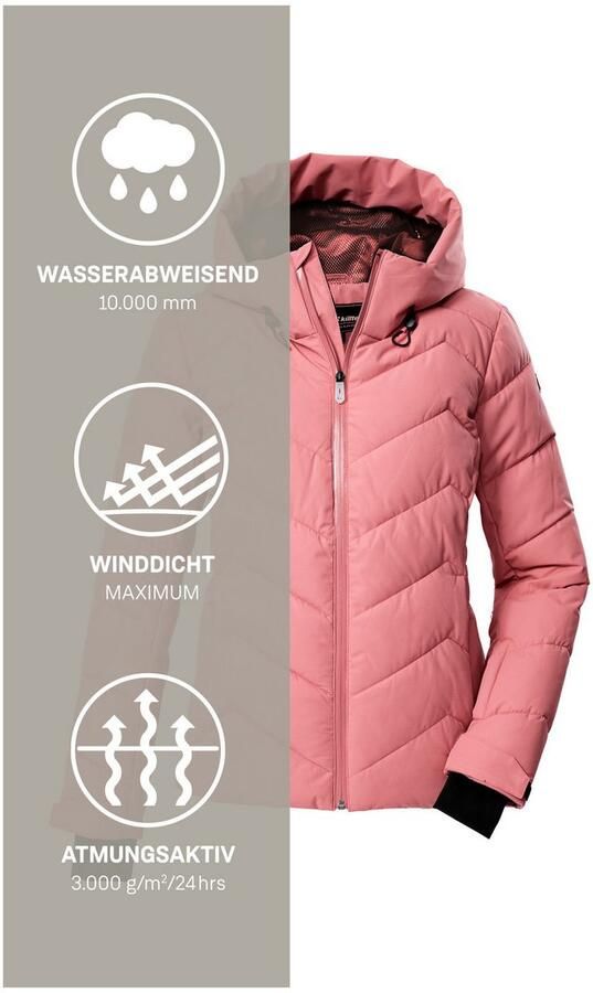 Killtec Ski-jack KSW 31 WMN SKI QLTD JCKT Winddichte waterafstotende ski jas met donslook en sneeuwvanger - Foto 5