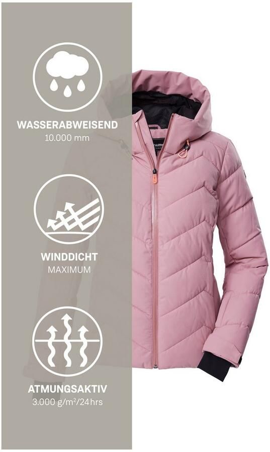Killtec Ski-jack KSW 31 WMN SKI QLTD JCKT Winddichte waterafstotende ski jas met donslook en sneeuwvanger - Foto 5