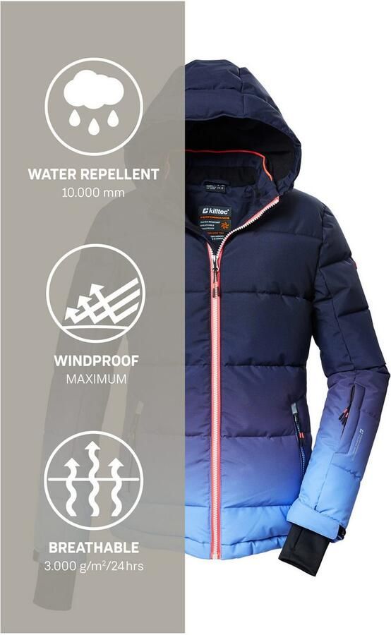 Killtec Ski-jack KSW 330 GRLS SKI QLTD JCKT Waterafstotende winterjas ade d verstelbare capuchon - Foto 9