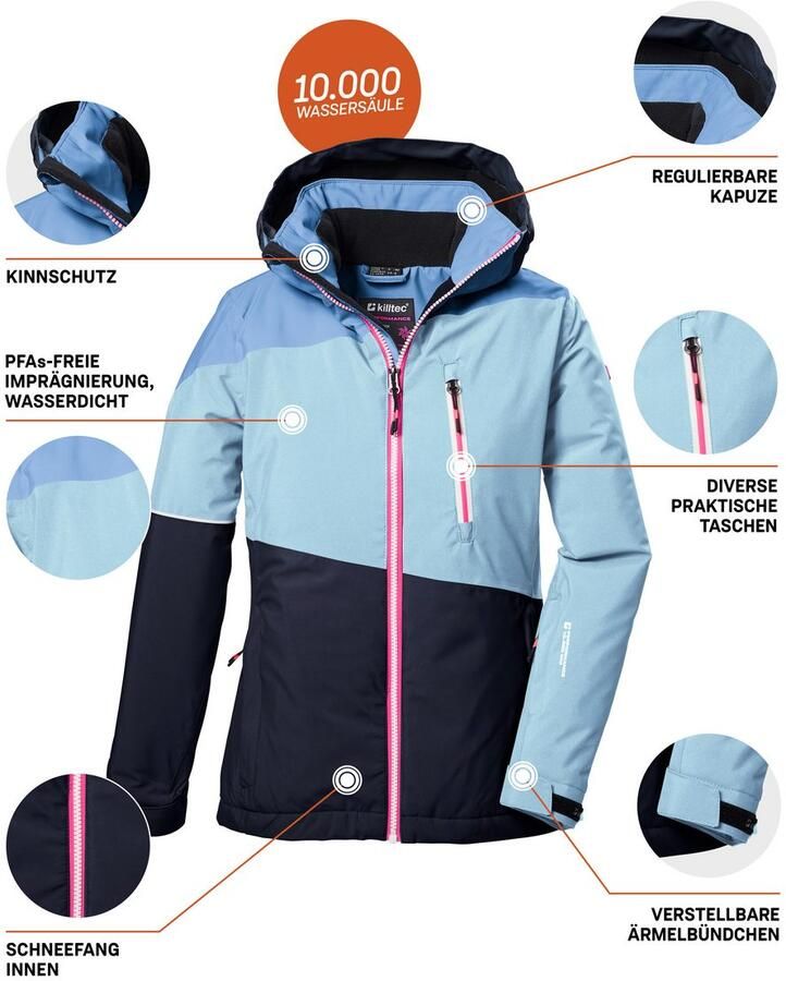 Killtec Ski-jack KSW 331 GRLS SKI JCKT Ademende waterdichte jas met fleece-binnenkant skipaszak