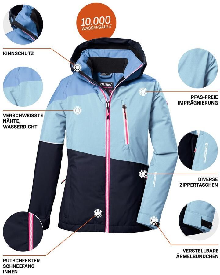 Killtec Ski-jack KSW 331 GRLS SKI JCKT Ademende waterdichte jas met fleece-binnenkant skipaszak - Foto 2