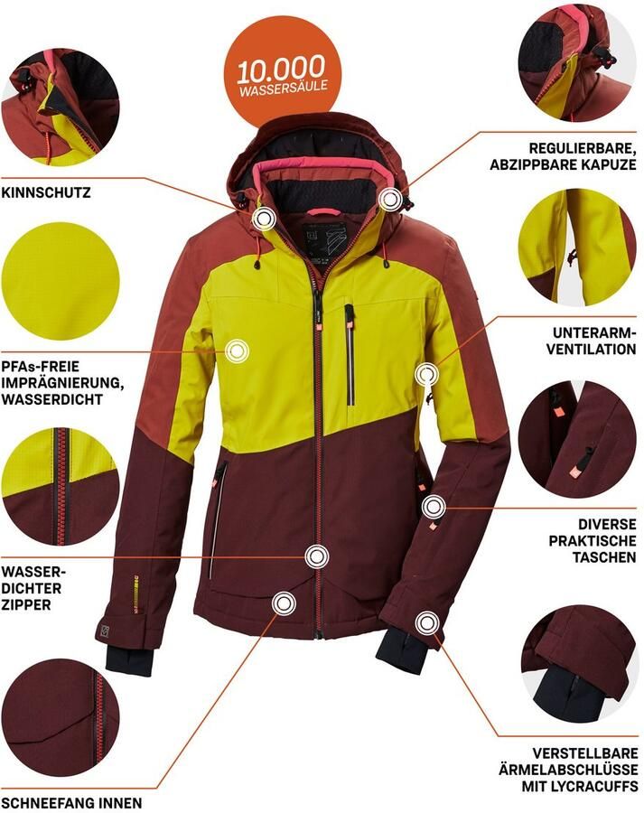 Killtec Ski-jack KSW 37 WMN SKI JCKT Ade de waterdichte skijas met verstelbare capuchon - Foto 2