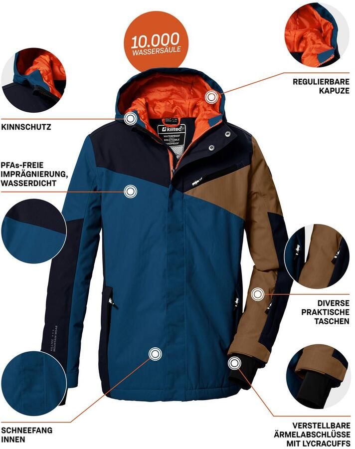 Killtec Ski-jack KSW 387 BYS SKI JCKT Waterdichte skijas met capuchon sneeuwvanger en sportief design