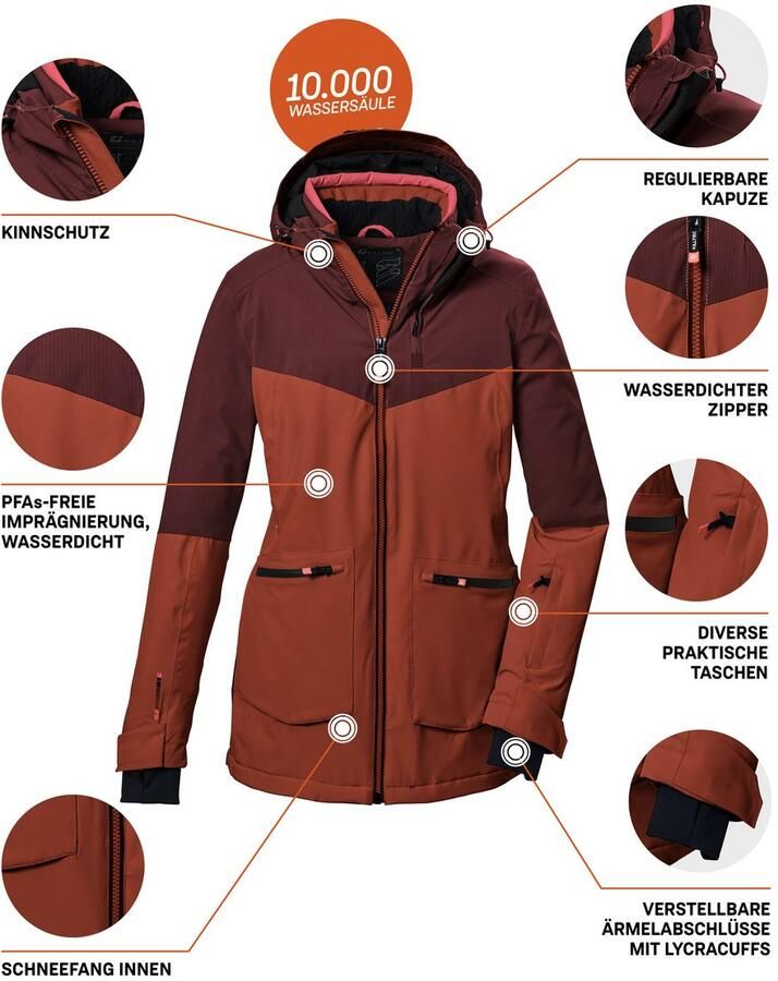 Killtec Ski-jack KSW 40 WMN SKI JCKT Waterdicht ademend gelaste naden veel zakken