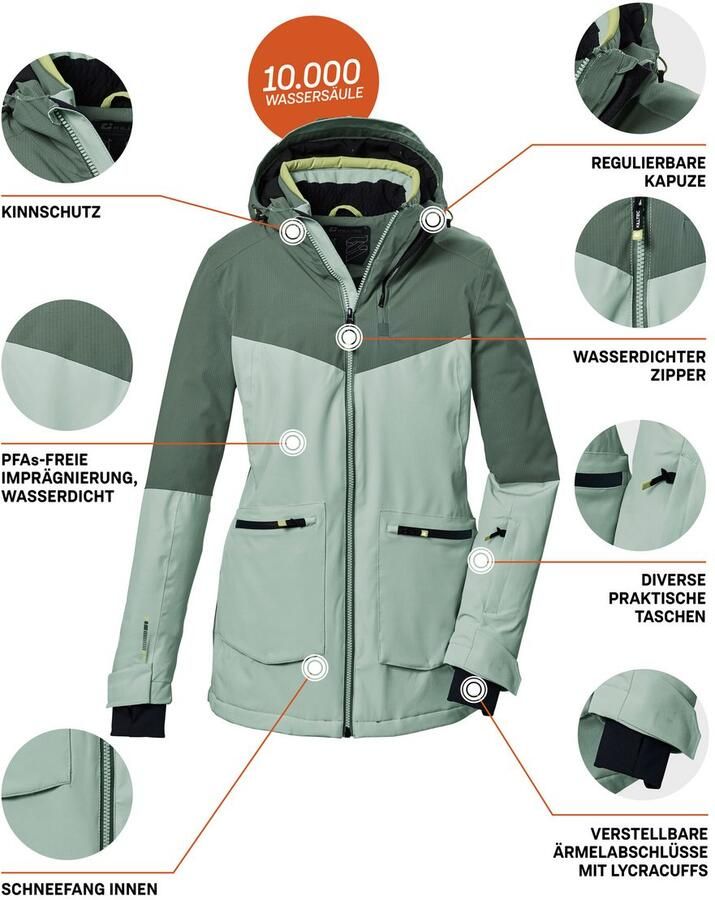 Killtec Ski-jack KSW 40 WMN SKI JCKT Waterdicht ade d gelaste naden veel zakken