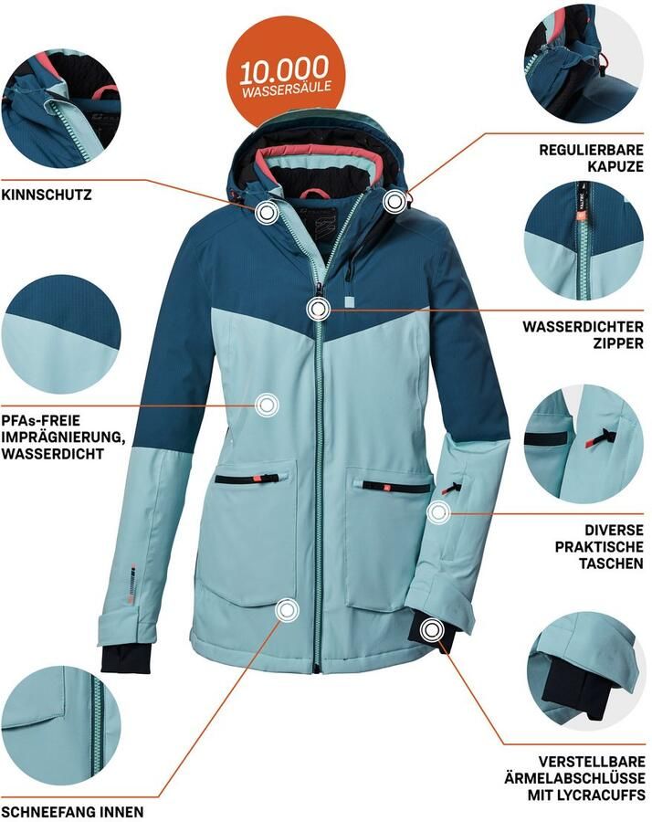 Killtec Ski-jack KSW 40 WMN SKI JCKT Waterdicht ademend gelaste naden veel zakken