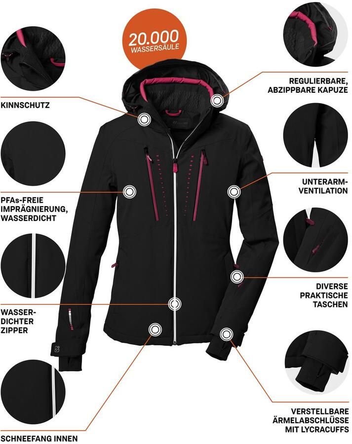 Killtec Ski-jack KSW 41 WMN SKI JCKT Waterdichte damesjas met ademend vermogen en 4-way stretch - Foto 2