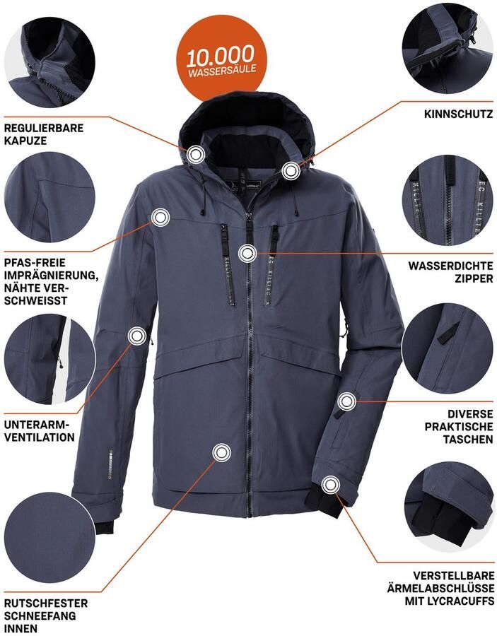 Killtec Ski-jack KSW 55 MN SKI JCKT Waterdichte ade de skijas met gelaste naden