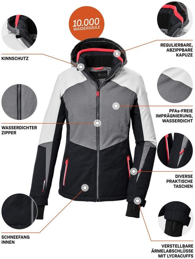 Killtec Ski-jack KSW 66 WMN SKI JCKT Dames Skijas: waterdicht ademend Colourblock Design - Foto 2
