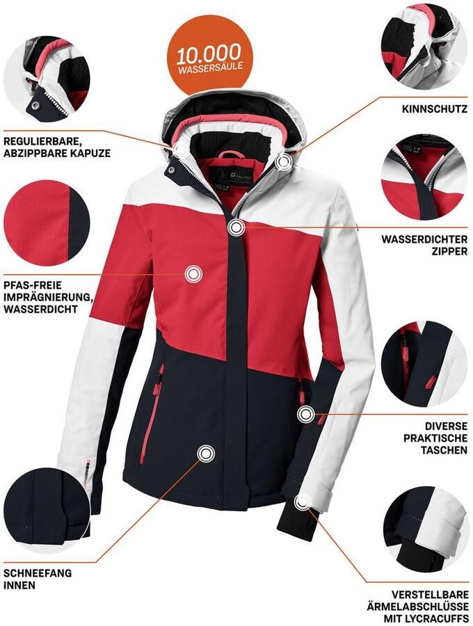 Killtec Ski-jack KSW 67 WMN SKI JCKT Dames ski-jas: waterdicht ademend afneembare capuchon