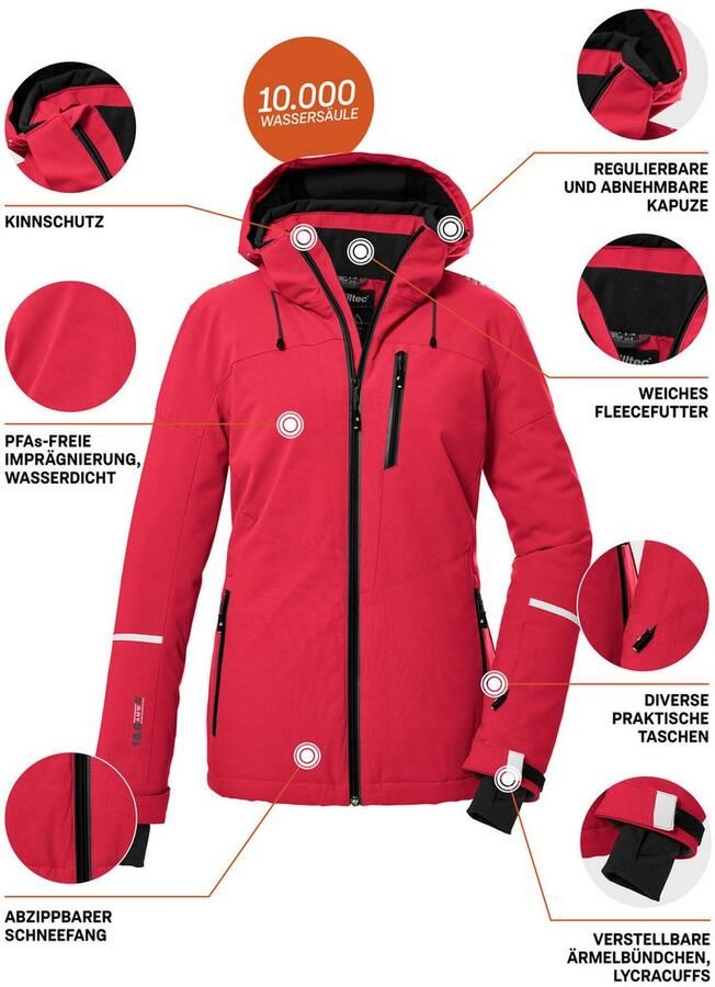 Killtec Ski-jack KSW 81 WMN SKI JCKT Waterdichte ademende winterjas met afneembare capuchon - Foto 2