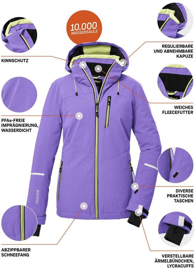 Killtec Ski-jack KSW 81 WMN SKI JCKT Waterdichte ademende winterjas met afneembare capuchon - Foto 3