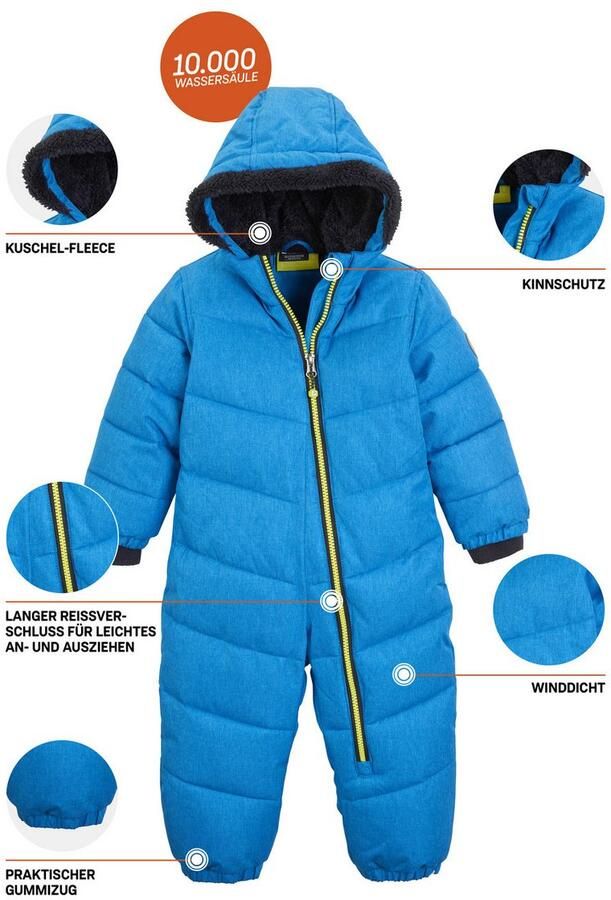 Killtec Ski-overall Karter Mini Sneeuwpak: waterafstotend winddicht warm gemakkelijk aan te trekken