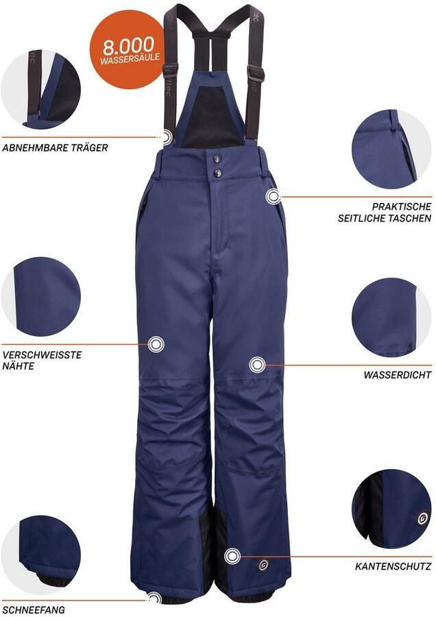 Killtec Skibroek Gauror Jr Skibroek: 10.000 mm waterdicht versterkt sneeuwvang geïntegreerd