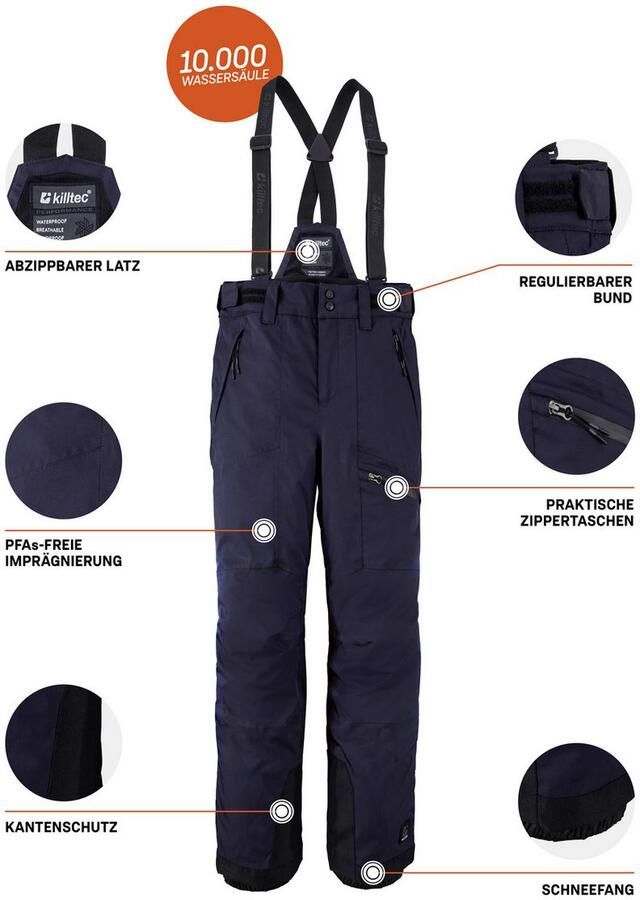 Killtec Skibroek Jongens skibroek 242 Waterdichte skibroek met afneembare slab en verstelbare tailleband - Foto 2