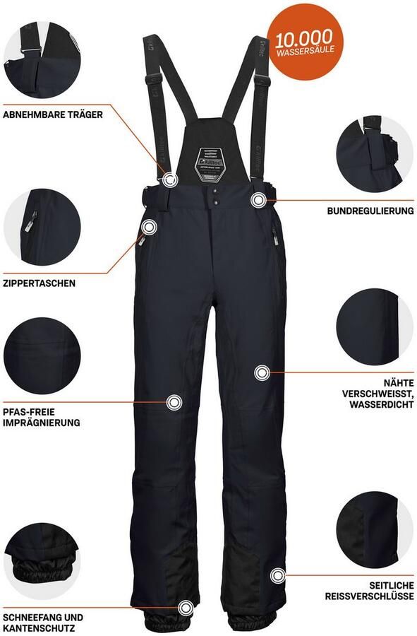 Killtec Skibroek KSW 100 MN SKI PNTS Wind- en waterdichte skibroek verstelbaar met sneeuwvangers