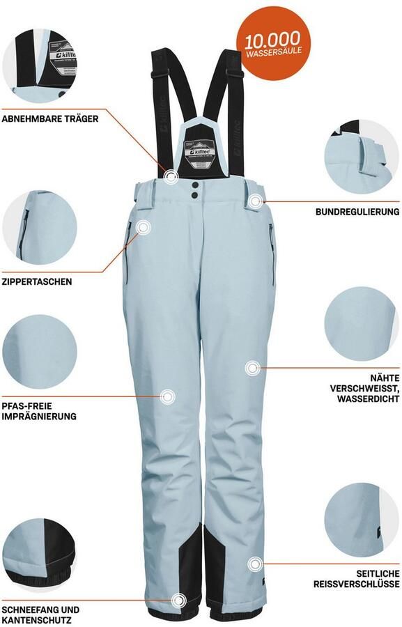 Killtec Skibroek KSW 249 WMN SKI PNTS_ERIELLE Wind- en waterdicht verstelbare banden PFAS-vrij geïmpregneerd
