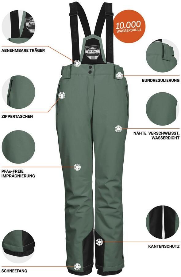 Killtec Skibroek KSW 249 WMN SKI PNTS Water- en winddicht afneembare bandjes verstelbare taille