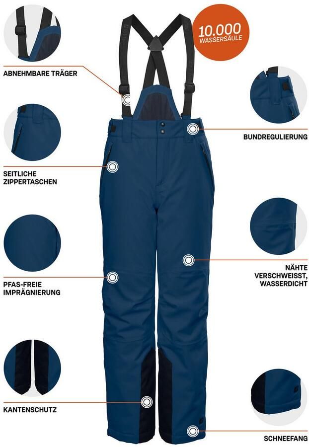 Killtec Skibroek KSW 79 BYS SKI PNTS Waterdichte ade de skibroek met afneembare tuinbroek en opbergruimte