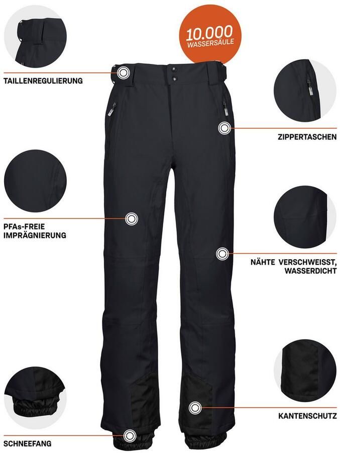 Killtec Skibroek KSW 80 MN SKI PNTS Waterdichte skibroek met 4-weg stretch en verstelbare taille