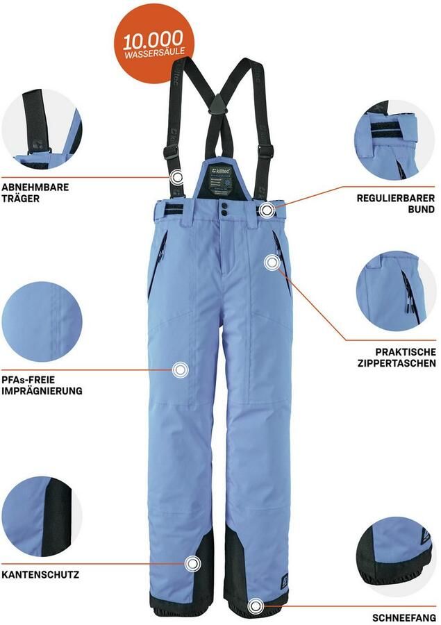 Killtec Skibroek Meisjes skiebroek 242 Waterdicht ademend afneembare banden antislip sneeuwvanger - Foto 2