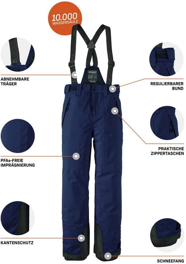 Killtec Skibroek Meisjes skiebroek 242 Waterdicht ademend afneembare banden antislip sneeuwvanger - Foto 2