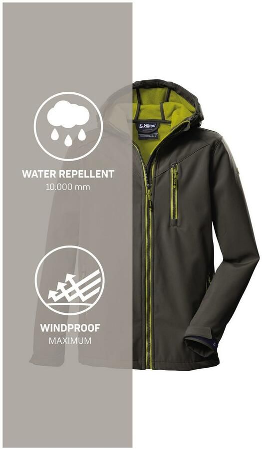Killtec Softshell-jack Boys softshell-jack Waterafstotende softshell jas met capuchon fleece - Foto 7