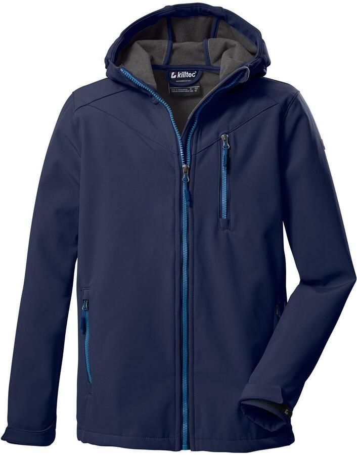 Killtec Softshell-jack Boys softshell-jack Waterafstotende softshell jas met capuchon fleece