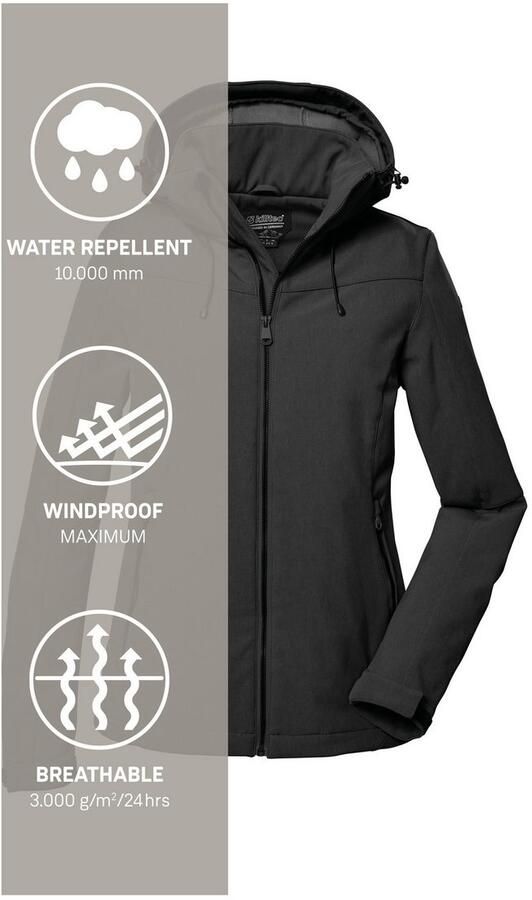Killtec Softshell-jack Dames softshelljas Waterafstotende winddichte softshelljack met afneembare capuchon - Foto 8