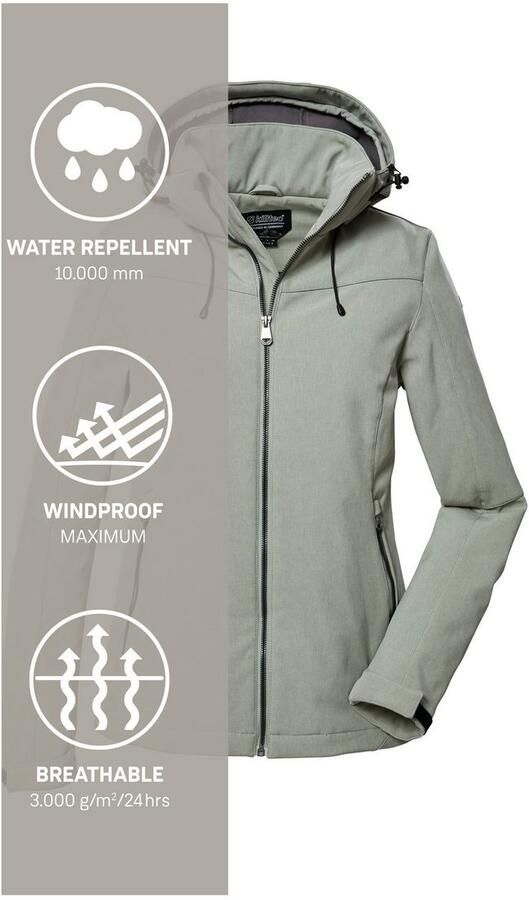 Killtec Softshell-jack Dames softshelljas Waterafstotende winddichte softshelljack met afneembare capuchon - Foto 8