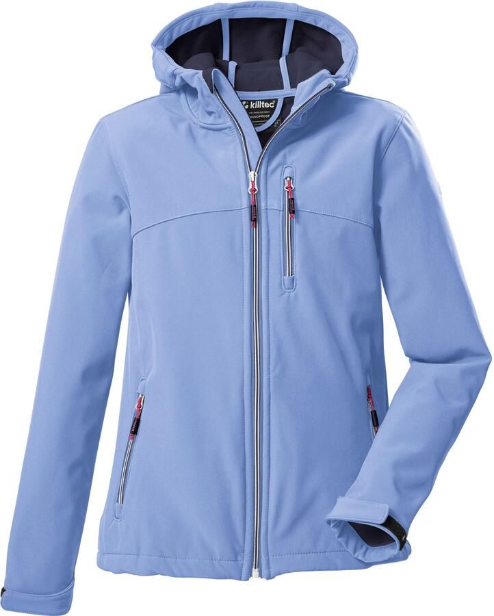 Killtec Softshell-jack Girls softshell-jack Waterafstotend verstelbare capuchon en mouwen fleece binnenvoering
