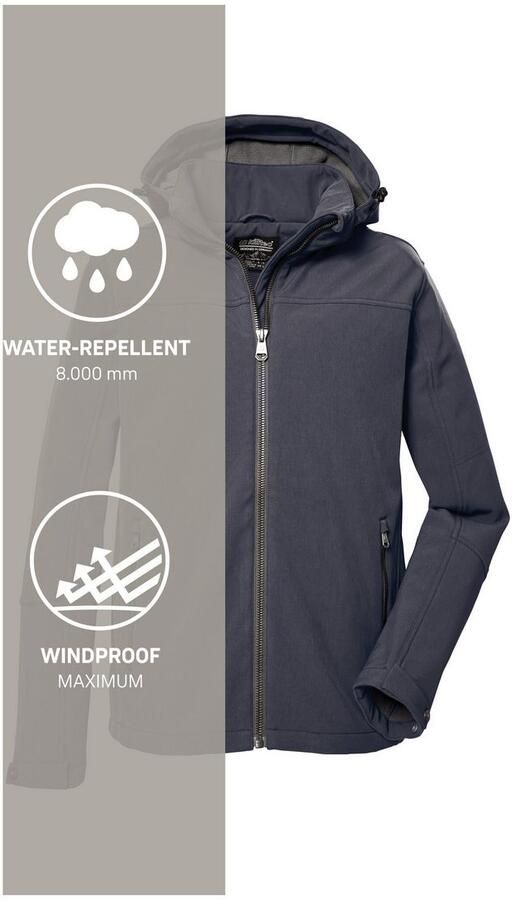 Killtec Softshell-jack Heren softshelljas Waterafstotende softshelljack met fleece afneembare capuchon - Foto 11