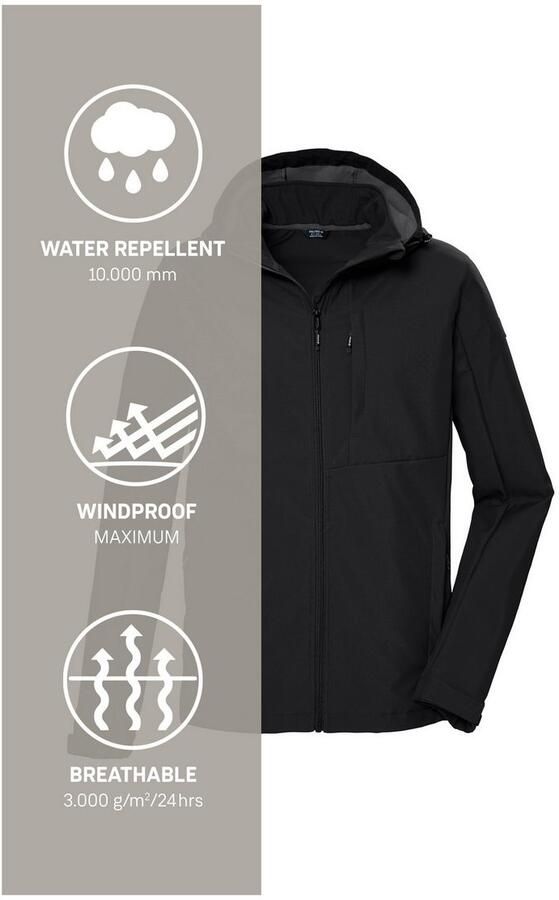 Killtec Softshell-jack KOS 103 MN SFTSHLL JCKT Ade d wind- en waterafstotend softshelljack - Foto 5