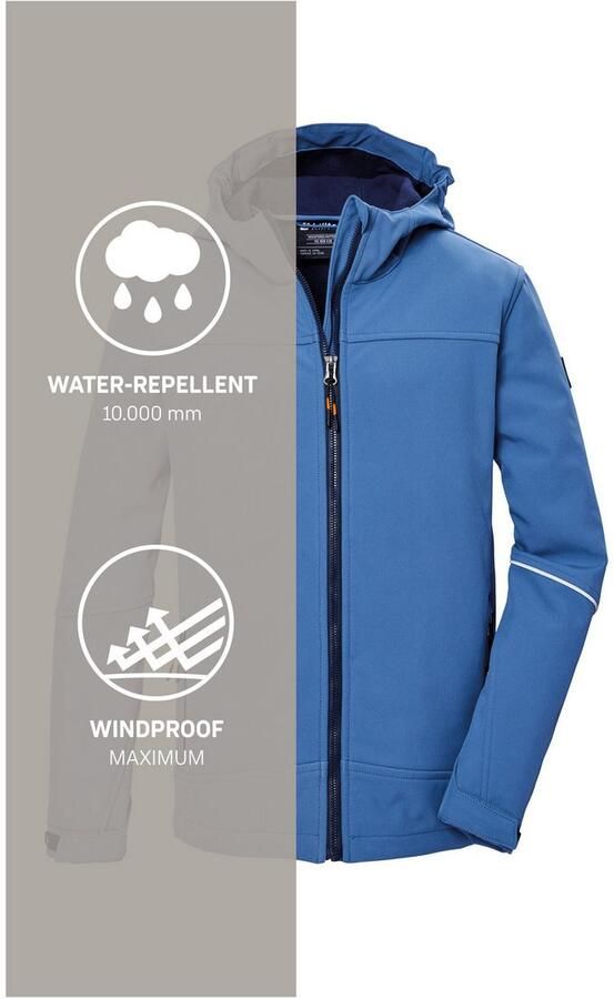 Killtec Softshell-jack KOS 143 BYS SFTSHLL JCKT Wind- en waterafstotende ade de PFAS-vrije kinderjas - Foto 5