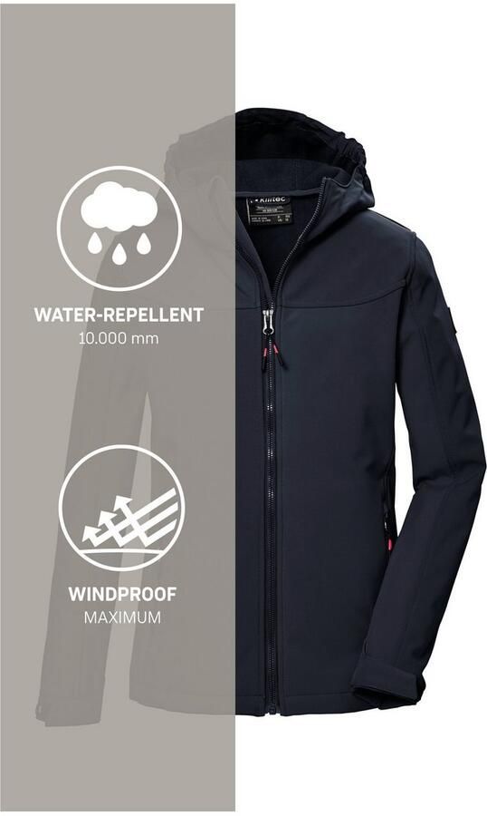 Killtec Softshell-jack KOS 145 GRLS SFTSHLL JCKT Wind- en waterafstotende meisjesjas ademend mesh-inzet - Foto 5