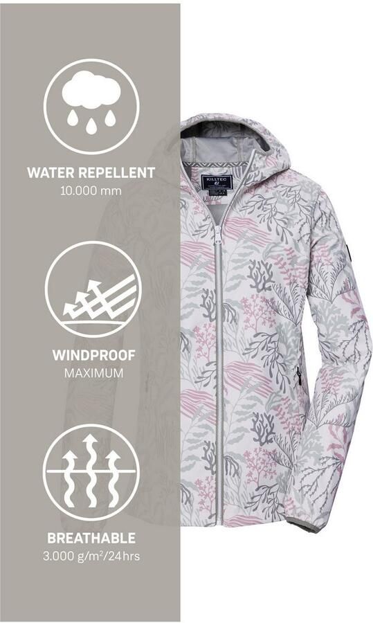 Killtec Softshell-jack KOS 56 WMN SFTSHLL JCKT Waterafstotende winddichte softshelljack met bloemprint - Foto 5