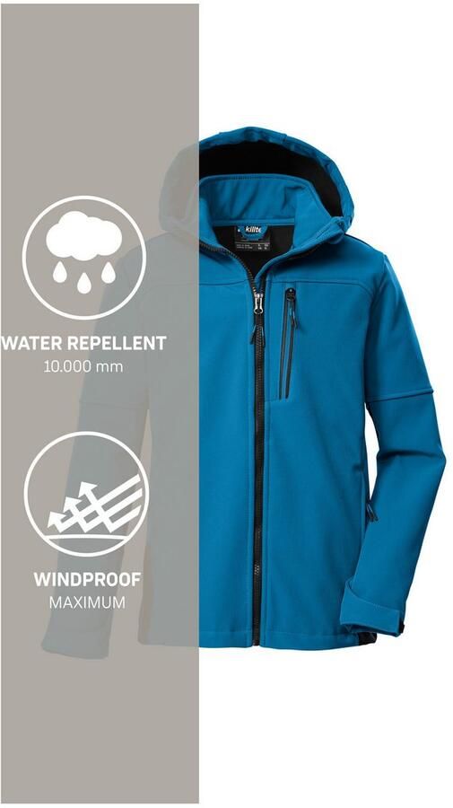 Killtec Softshell-jack KOW 226 BYS SFTSHLL JCKT Wind- en waterafstotende kinder-softshell jas fleece reflectoren - Foto 5