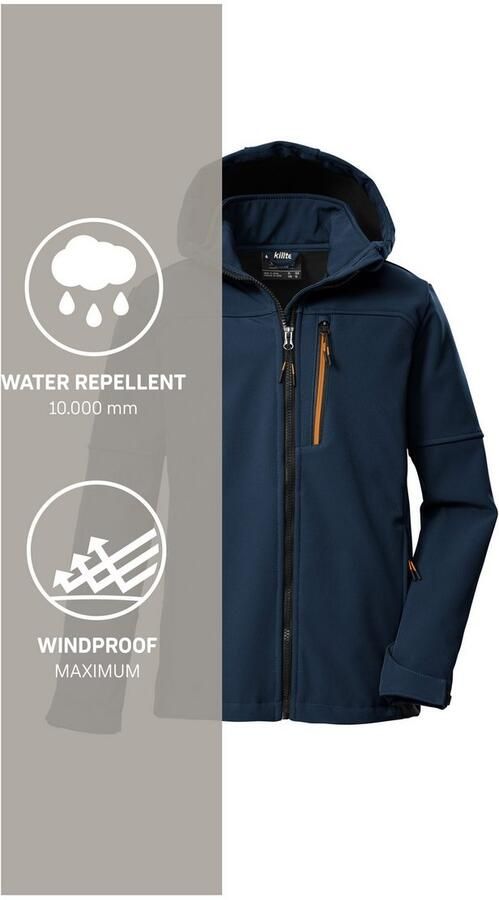 Killtec Softshell-jack KOW 226 BYS SFTSHLL JCKT Wind- en waterafstotende kinder-softshell jas fleece reflectoren - Foto 5