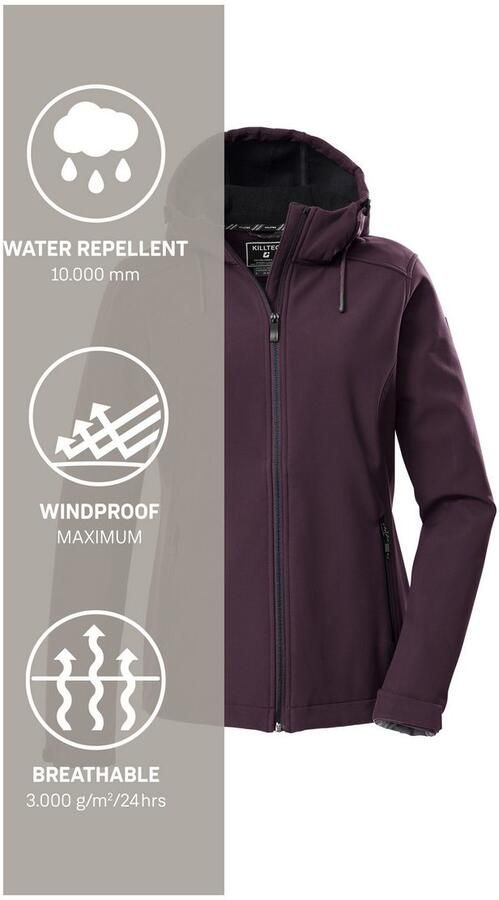 Killtec Softshell-jack KOW 8 WMN SFTSHLL JCKT Dames Softshelljas: water- en windafstotend ademend - Foto 5
