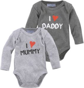 Klitzeklein Body met lange mouwen Mummy & Daddy gemaakt van biologisch katoen (set)