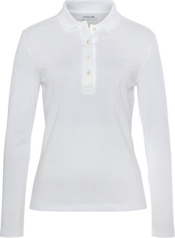 Lacoste Witte Polo Shirt met Moeder van Parel Knopen White Dames