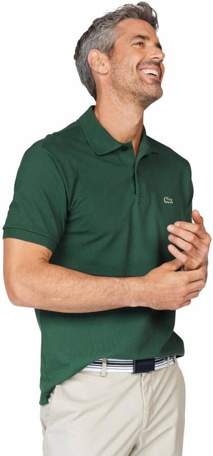 Lacoste Groene Geribbelde Kraag en Mouw T-shirts en Polos Groen Heren